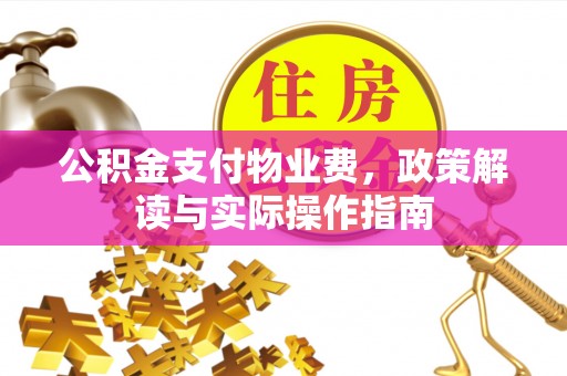 梨树县公积金支付物业费，政策解读与实际操作指南